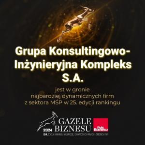 Gazela Biznesu 2024 - wyróżnienie dla  GKI Kompleks